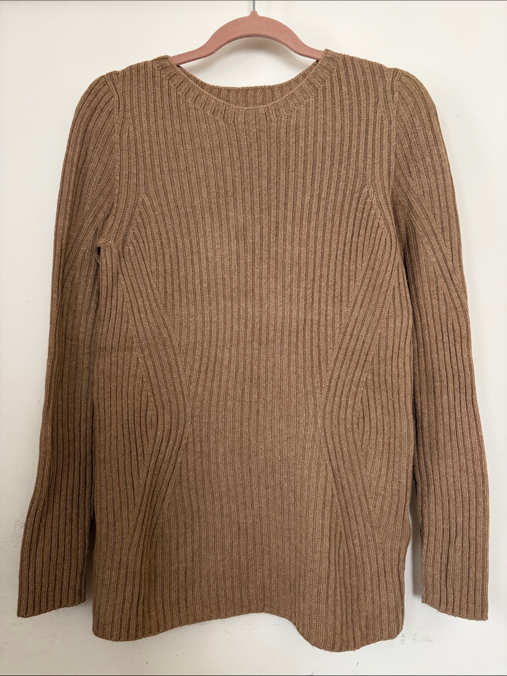 Banana Republic Women's Ribbed Crewneck Sweater in Camel